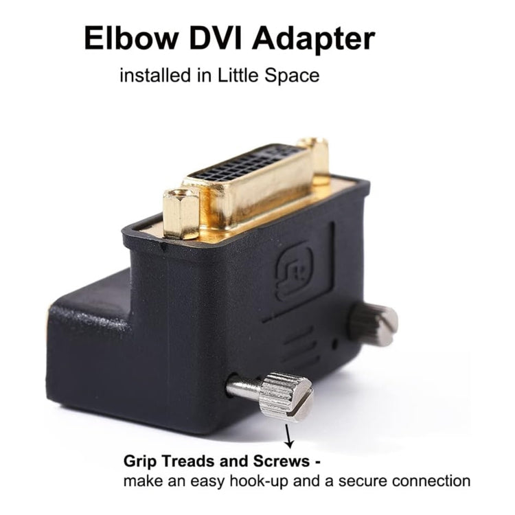 90 Degree Right Angled DVI 24+5 DVI-I Digital Dual Link Male To Female Extension Adapter for HDTV LCD Monitor