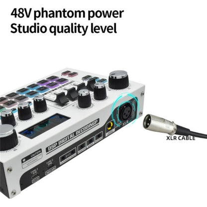 X7 48V Live Broadcast Audio Mixer Professional Microphone Live Sound Card, X7