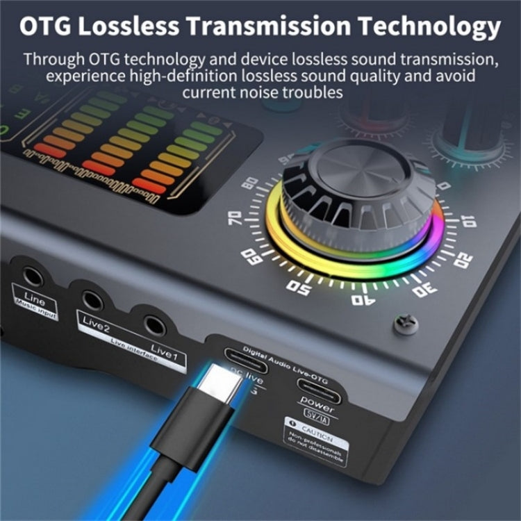 C100 Live Streaming Recording Karaoke Sound Card Mobile Audio Mixer, C100