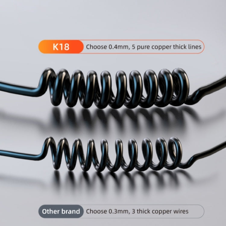 K18B 12-24V Car Charger USB+Type-C Dual Port Charging Adapter with PD 30W Type-C Spring Cable, K18B