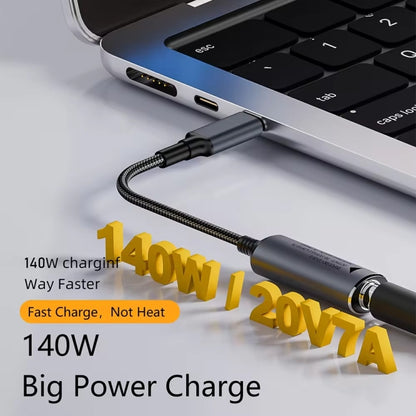 140W Computer Charging Adapter For Lenovo Thinkpad / ThinkBook / Xiaoxin(DC 4.5 x 0.6mm to USB-C / Type-C ), 4530, 7450, 5521, 5525, 6006, 7909, Yellow Square Port