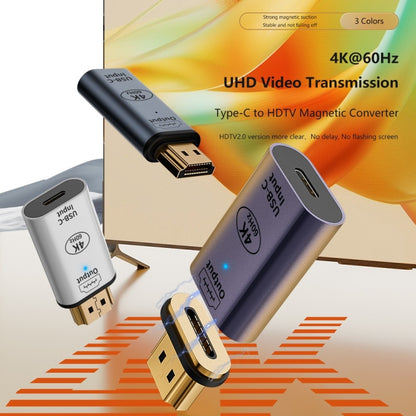 Type-C Female to HDMI 2.0 Male Converter Adapter 4K 60Hz HD Magnetic Plug