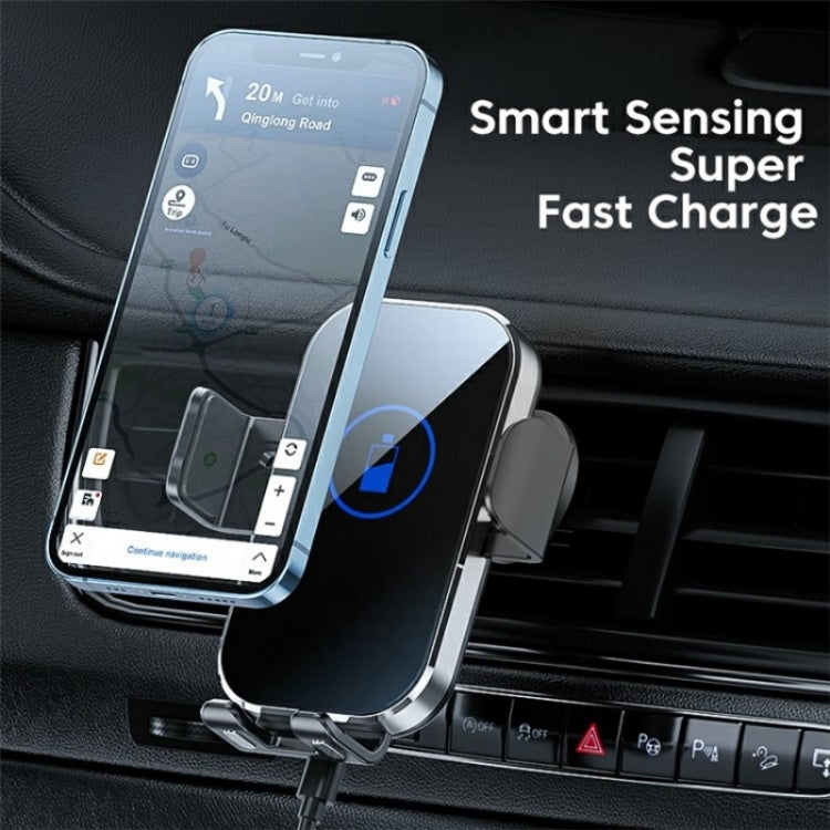 X10 15W Wireless Fast Charging Car Phone Navigation Holder, X10 (黑色), X10 (Silver)