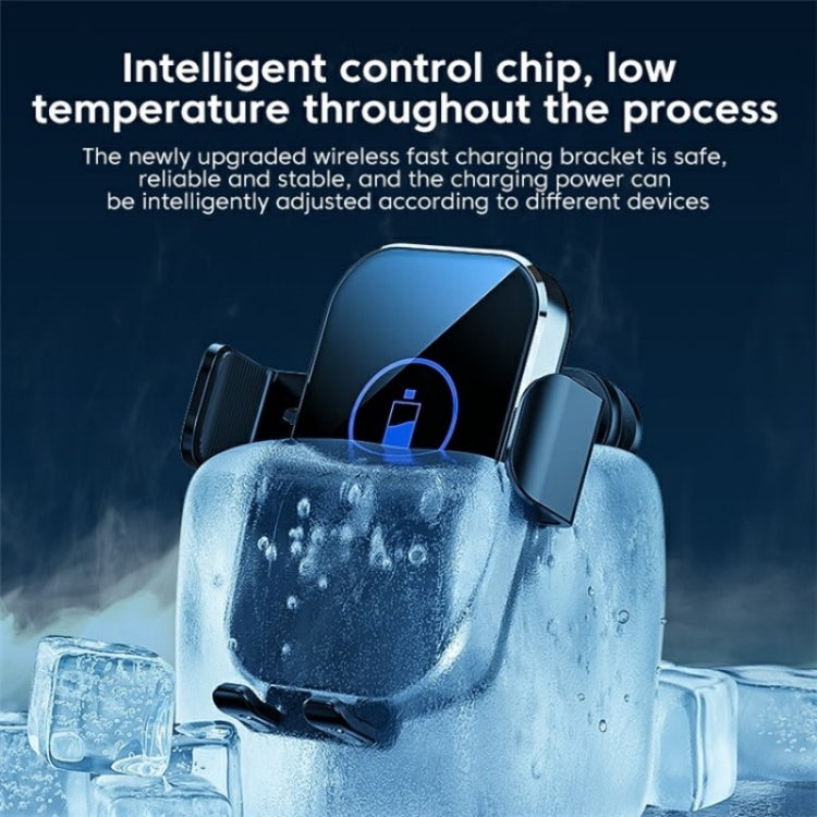 X10 15W Wireless Fast Charging Car Phone Navigation Holder, X10 (黑色), X10 (Silver)