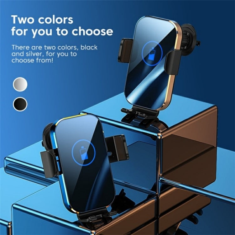 X10 15W Wireless Fast Charging Car Phone Navigation Holder, X10 (黑色), X10 (Silver)