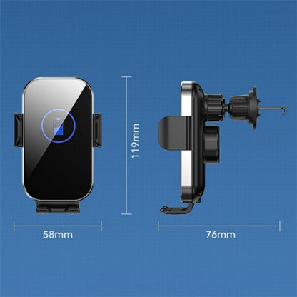 X10 15W Wireless Fast Charging Car Phone Navigation Holder, X10 (黑色), X10 (Silver)
