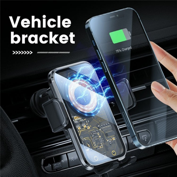 X11 15W Fast Charger Car Air Vent Hook Wireless Charger Intelligent Induction, X11 (Tarnish), X11 (Silver)