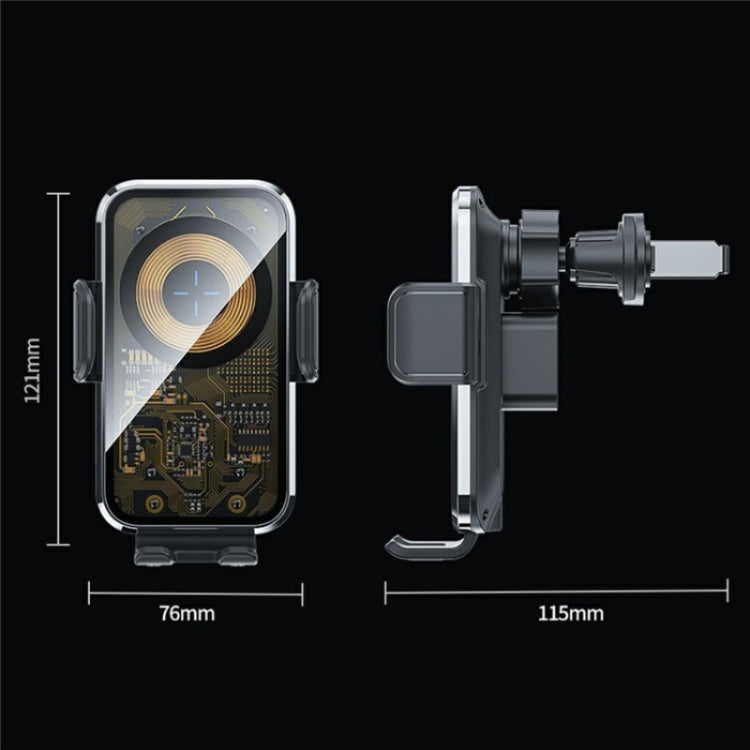 X11 15W Fast Charger Car Air Vent Hook Wireless Charger Intelligent Induction, X11 (Tarnish), X11 (Silver)