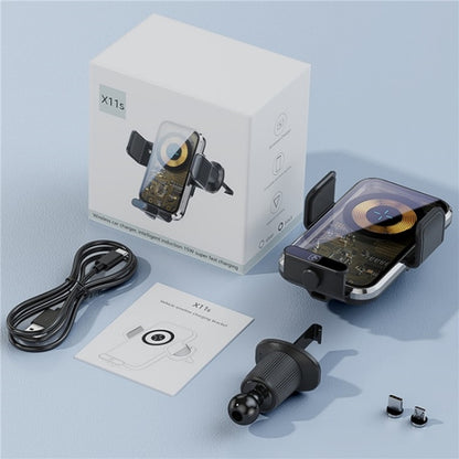 X11s 66W High Power Transparent Car Wireless Charger Phone Bracket, X11s (Titanium), X11s (Silver)