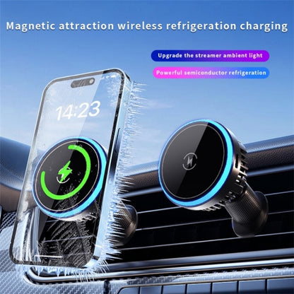 T2 Vehicle Air Vent Phone Charging Stand Magnetic Wireless Colorful Light Charger, T2