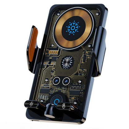 F18 With Infrared Sensor Phone Charging Aluminum Alloy Bracket Car Wireless Charger, F18 (Transparent Black), F18 (Transparent Silver)