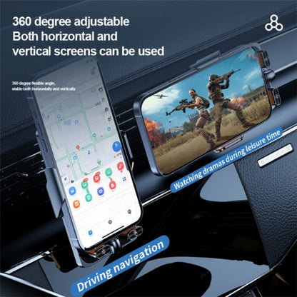 F18 With Infrared Sensor Phone Charging Aluminum Alloy Bracket Car Wireless Charger, F18 (Transparent Black), F18 (Transparent Silver)