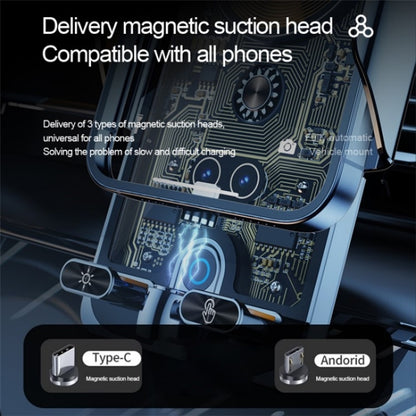 F18 With Infrared Sensor Phone Charging Aluminum Alloy Bracket Car Wireless Charger, F18 (Transparent Black), F18 (Transparent Silver)