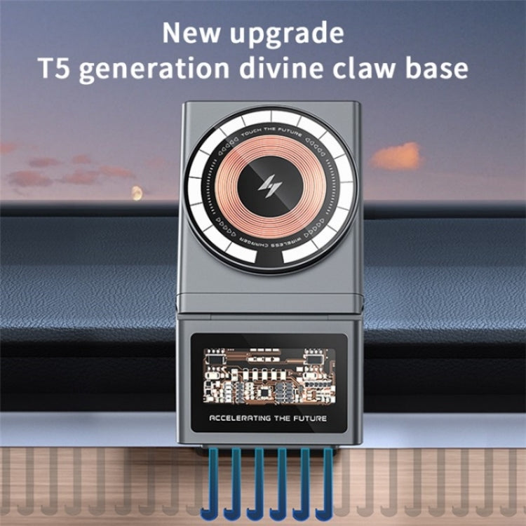 A7 Transparent Phone Charging Dock 15W Magnetic Wireless Charger for Tesla Model 3 / Y, A7