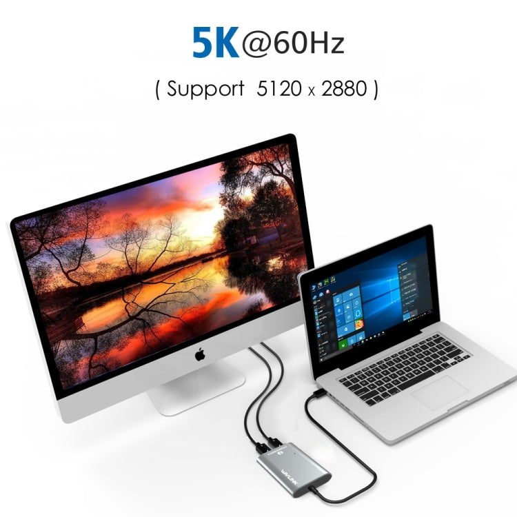WAVLINK UTA21D DP 4K/5K/8K Video Thunderbolt 3 Type-C to Dual DisplayPort  Adapter, UTA21D