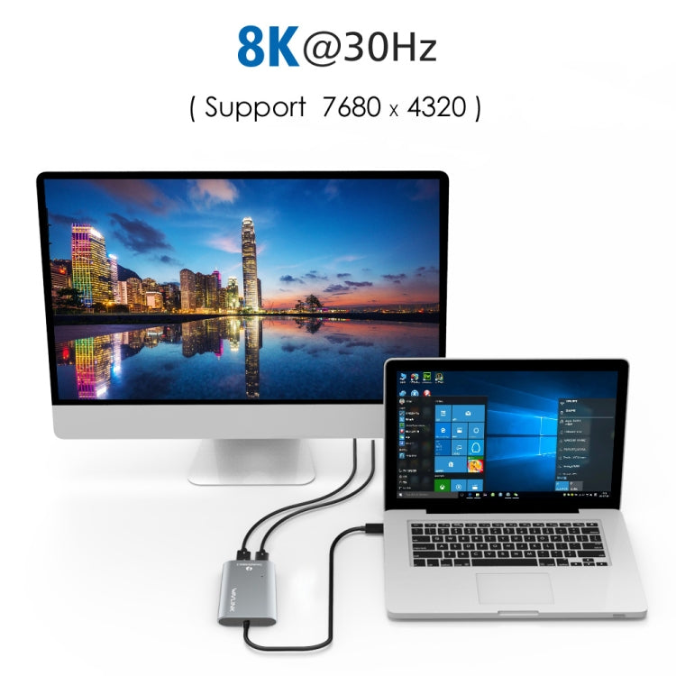WAVLINK UTA21D DP 4K/5K/8K Video Thunderbolt 3 Type-C to Dual DisplayPort  Adapter, UTA21D