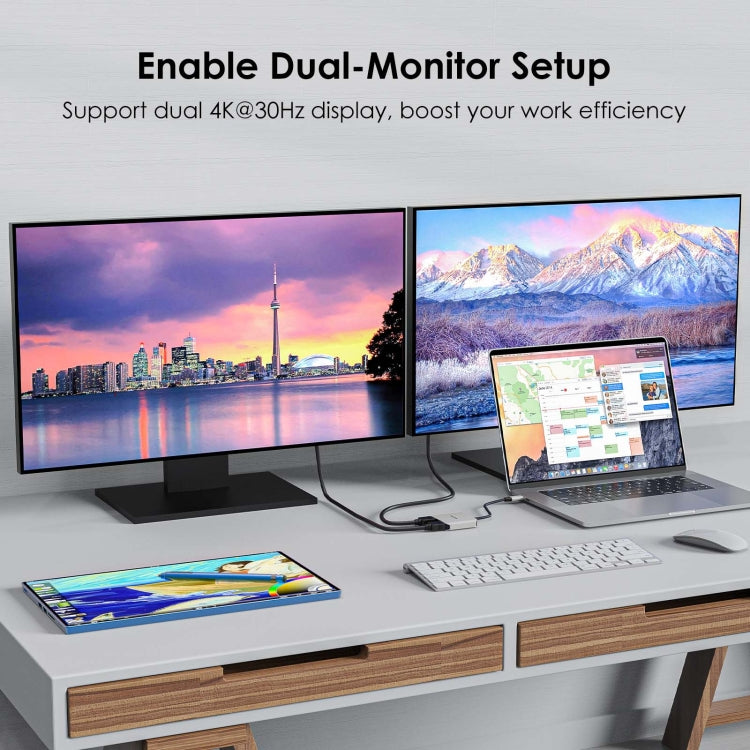 WAVLINK WL-UHP510Pro 4K/60Hz Video Converter USB-C Male to Dual HDMI Female Adapter, WL-UHP5