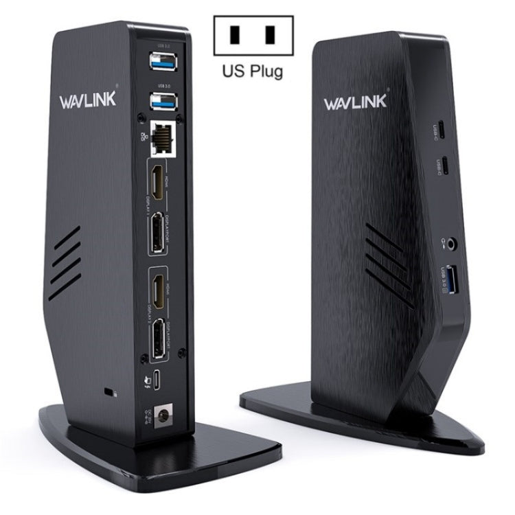 WAVLINK UG69PD5 USB-C HD 60Hz Monitor Adapter Dual 4K Display Docking Station, US Plug, AU Plug, EU Plug, UK Plug