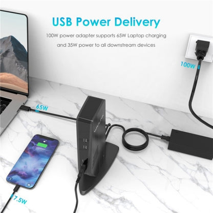 WAVLINK UG69PD5 USB-C HD 60Hz Monitor Adapter Dual 4K Display Docking Station, US Plug, AU Plug, EU Plug, UK Plug