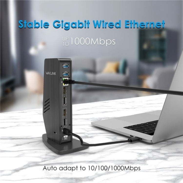WAVLINK UG69PD5 USB-C HD 60Hz Monitor Adapter Dual 4K Display Docking Station, US Plug, AU Plug, EU Plug, UK Plug