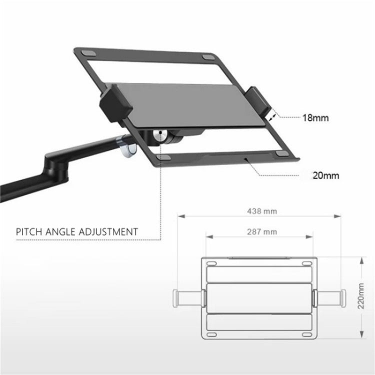 OL-10T Clip-on Desktop Stand Dual Computer Monitor Riser Bracket Laptop Holder, OL-10T