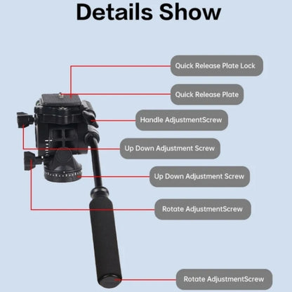 JMARY KT285+NB50 Camera Stand Extendable Height Aluminum Alloy Camera Holder Tripod, KT285+NB50