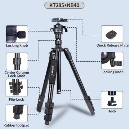 JMARY KT285+NB40 Live Streaming Photography Monopod Tripod Detachable Camera Stand, KT285+NB40