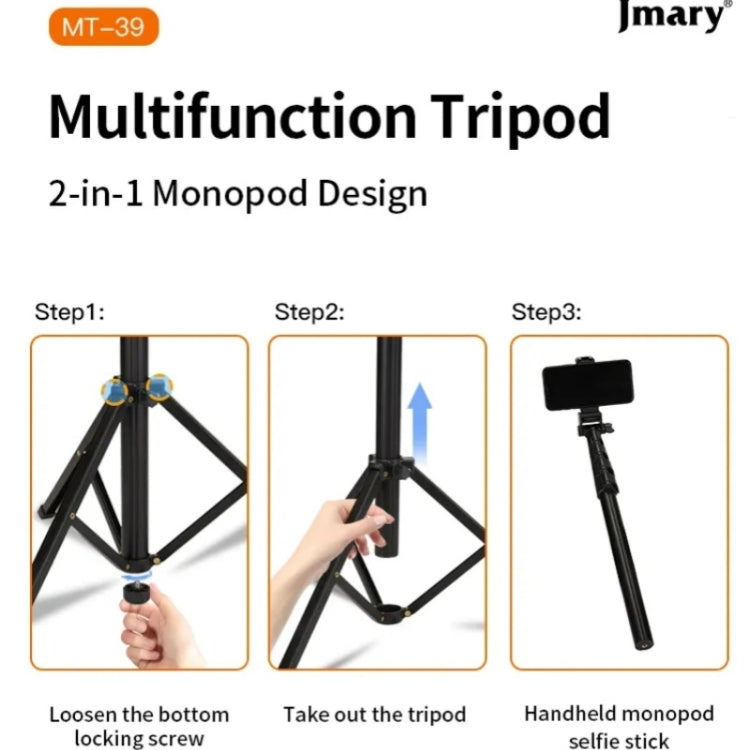 JMARY MT-39 Multifunction Live Streaming DSLR Camera Stand Holder Phone Clamp Tripod, MT-39