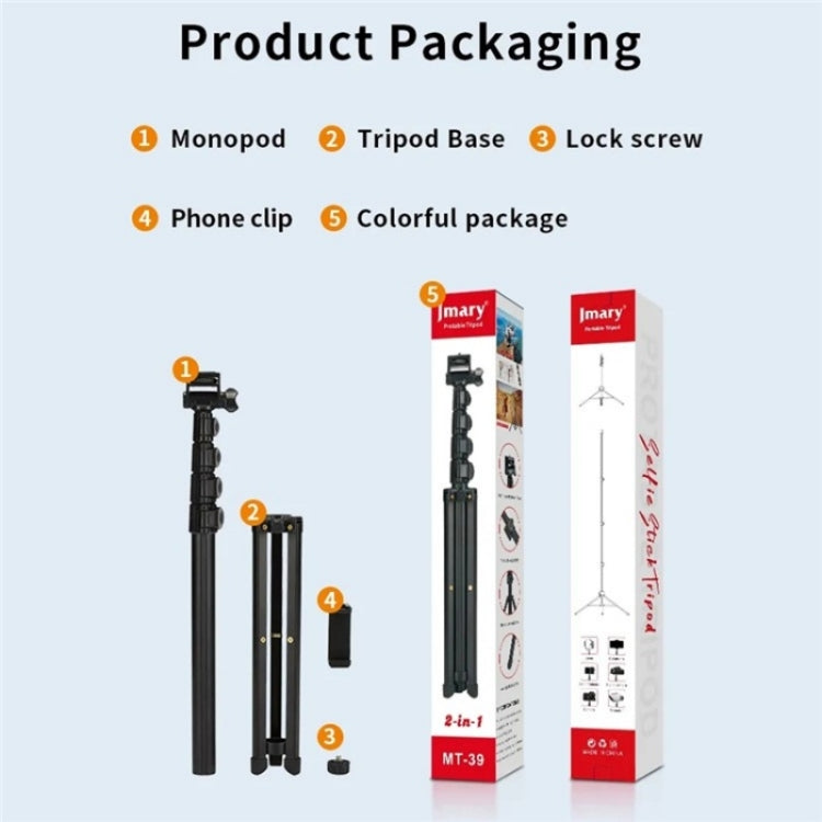 JMARY MT-39 Multifunction Live Streaming DSLR Camera Stand Holder Phone Clamp Tripod, MT-39