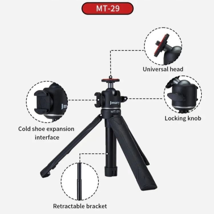 JMARY MT-29 Mini Extendable Live Streaming Desktop Tripod Selfie Stick Camera Phone Holder, MT-29