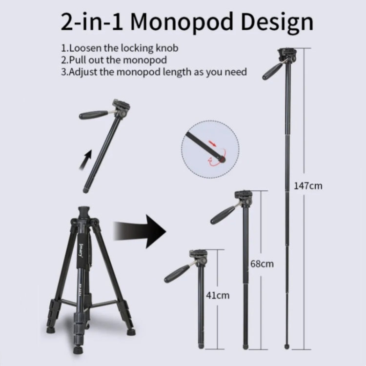 JMARY KP-2274 5-section Adjustable Monopod Multi-function Outdoor Photography Tripod, KP-2274
