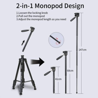 JMARY KP-2274 5-section Adjustable Monopod Multi-function Outdoor Photography Tripod, KP-2274
