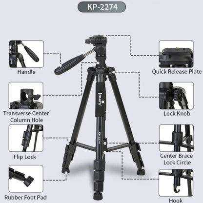JMARY KP-2274 5-section Adjustable Monopod Multi-function Outdoor Photography Tripod, KP-2274