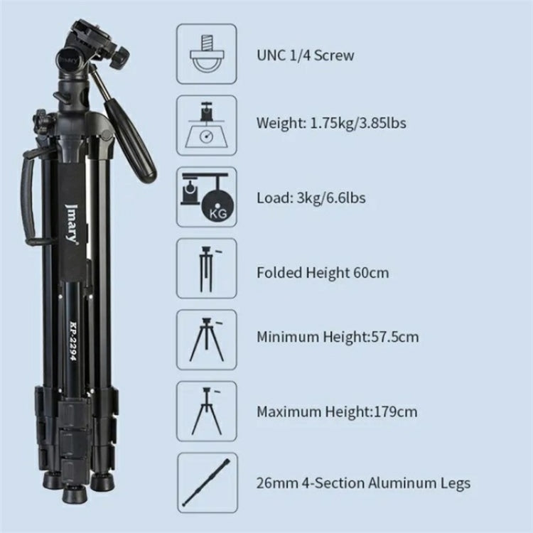 JMARY KP-2294 Detachable 179cm 4-section Adjustable Monopod Panoramic Photography Tripod, KP-2294
