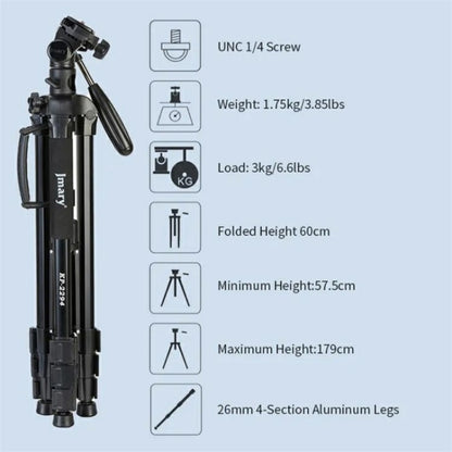 JMARY KP-2294 Detachable 179cm 4-section Adjustable Monopod Panoramic Photography Tripod, KP-2294