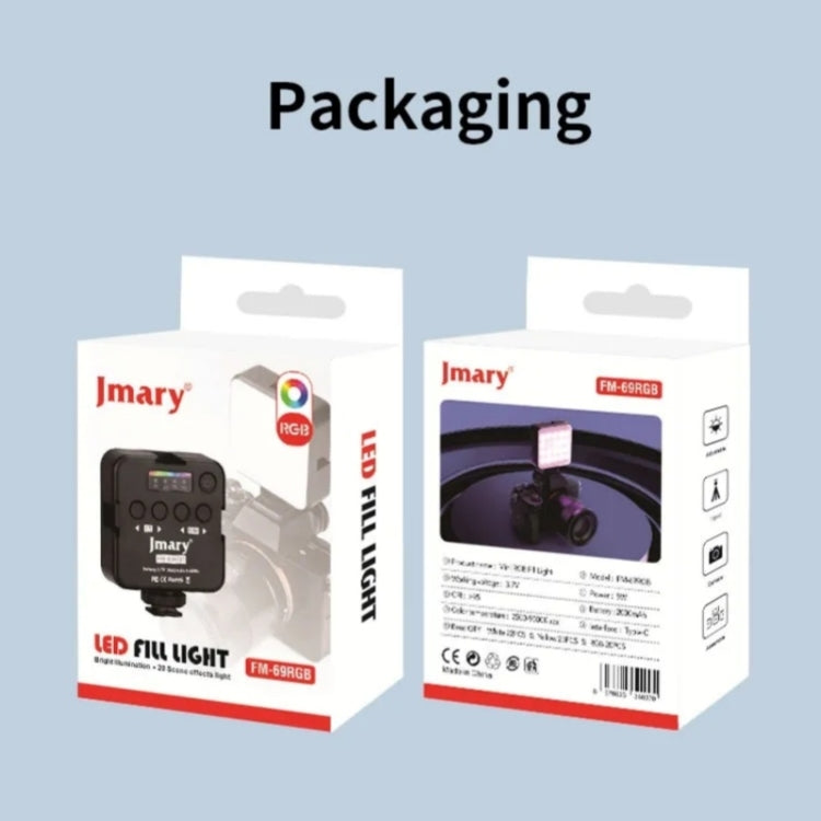 JMARY FM-69RGB Portable Mini RGB Video Light Camera Light Photography Lighting Lamp, FM-69RGB
