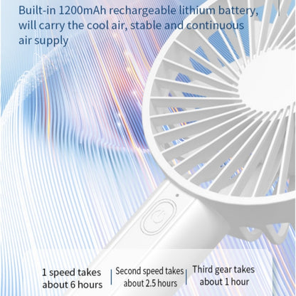 F35 With Hanging Hole Rechargeable Cooling Fan Powerful Handheld Fan 1200mAh Desk Fan, F35 (Baby Blue), F35 (Pink), F35 (White)