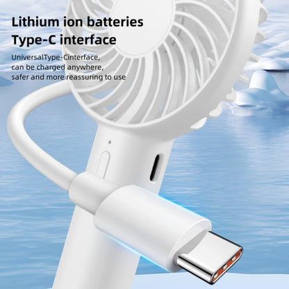 S3 3 Speed Low Noise Hanging Hole Desk Fan Portable Rechargeable Handheld Cooling Fan, S3 (White), S3 (Pink), S3 (Baby Blue)