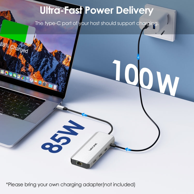 WAVLINK UMD306 12 in 1 Dual 8K Triple Monitor Multiport Adapter, UMD306