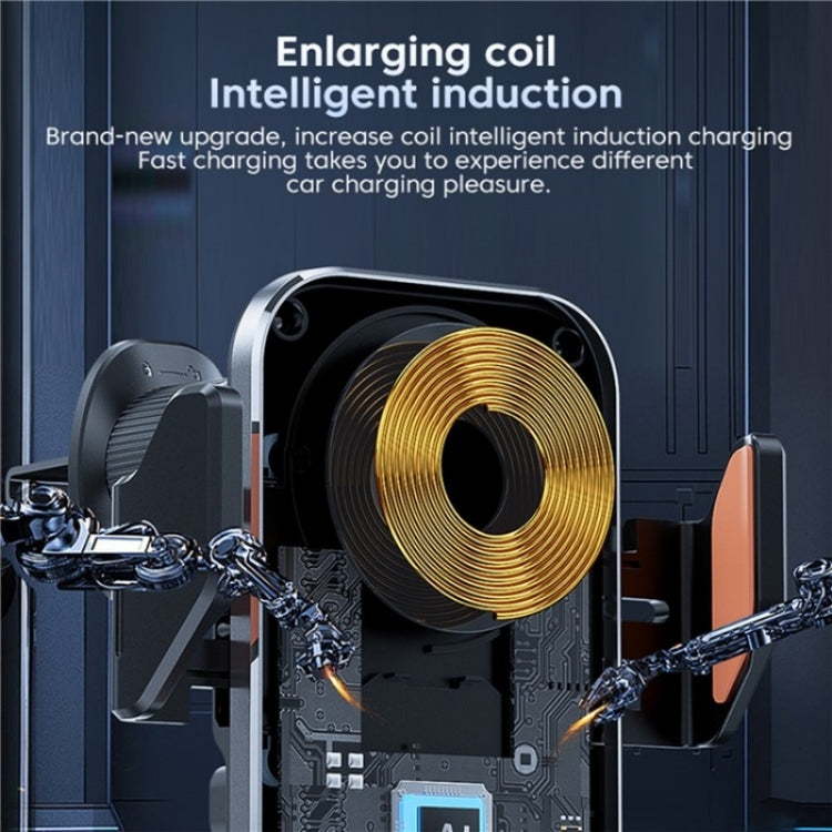 X16 Car Smart Sensor Phone Holder Magnetic Phone Mount Automatic Wireless Charger, X16 (Tarnish), X16 (Silver)