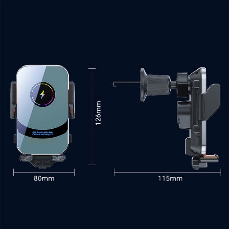 X16 Car Smart Sensor Phone Holder Magnetic Phone Mount Automatic Wireless Charger, X16 (Tarnish), X16 (Silver)