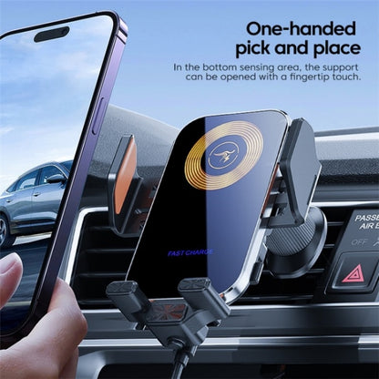 X15 Wireless Charger Mobile Phone Bracket Car Air Vent Cell Phone Mount Holder, X15 (Silver), X15 (Black)