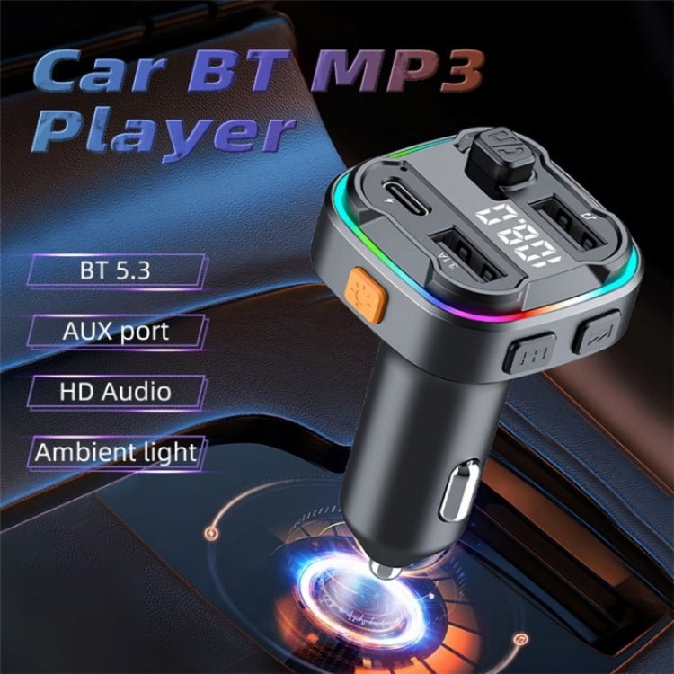 C3 Dual USB Car Charger Bluetooth Hands-free Call Adapter FM Transmitter Car MP3 Music Player, C3
