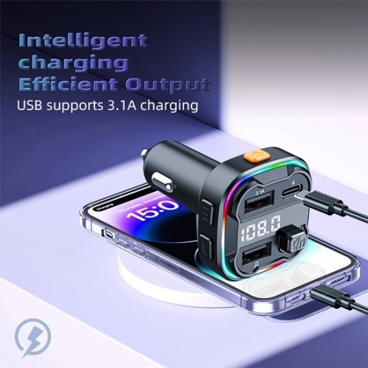 C3 Dual USB Car Charger Bluetooth Hands-free Call Adapter FM Transmitter Car MP3 Music Player, C3