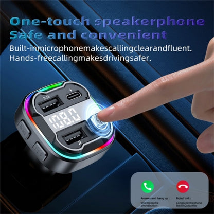C3 Dual USB Car Charger Bluetooth Hands-free Call Adapter FM Transmitter Car MP3 Music Player, C3