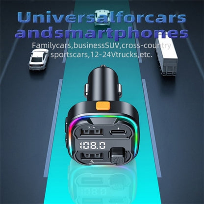 C3 Dual USB Car Charger Bluetooth Hands-free Call Adapter FM Transmitter Car MP3 Music Player, C3