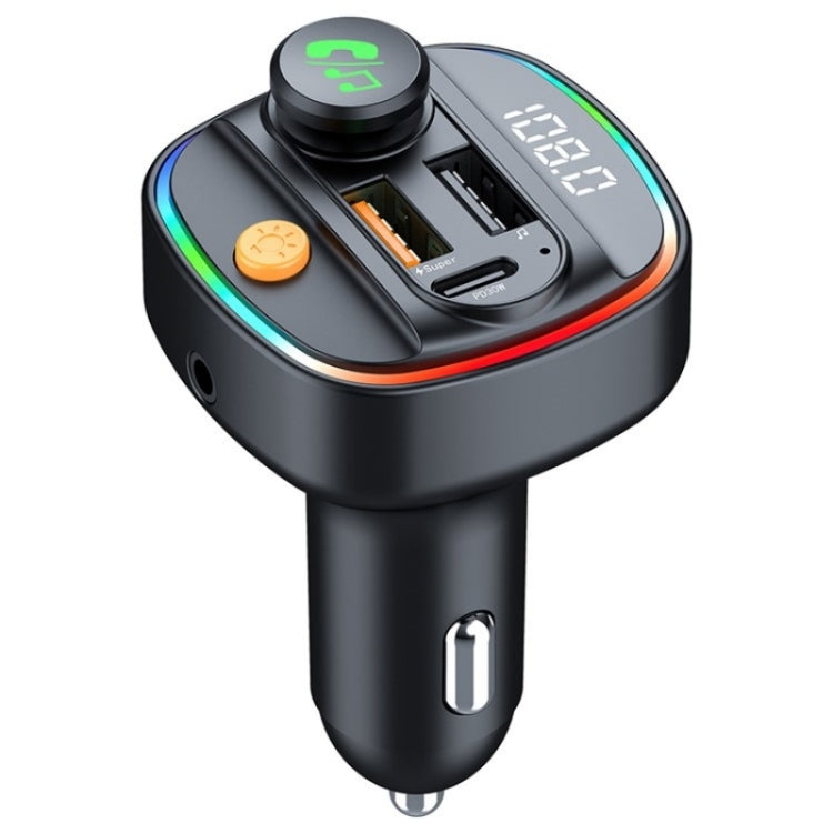 C4S Digital Display Car PD 30W+QC 3.0 Car Charger Audio MP3 Player FM Transmitter, C4S