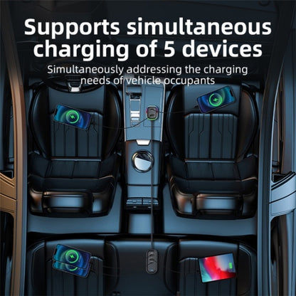 K5 3 USB Fast Charging Car Charger 66W Extension Cord Design 5 Ports Charging Adapter