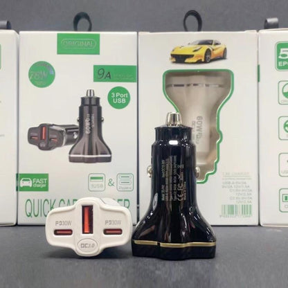 78W PD30W x 2 + QC3.0 USB Multi Port Car Charger
