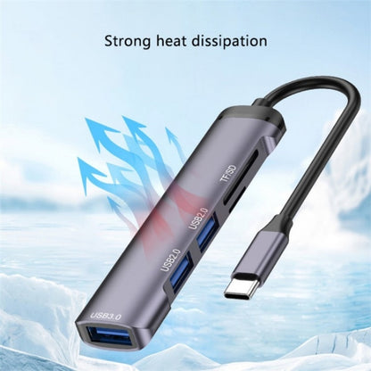 T505 Laptop Phone Adapter Type-C to USB2.0x2 + USB3.0 + TF / SD Card Slots USB HUB, T505